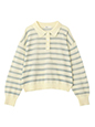 シアーボーダーポロ衿ニットプルオーバー | 17度 服装