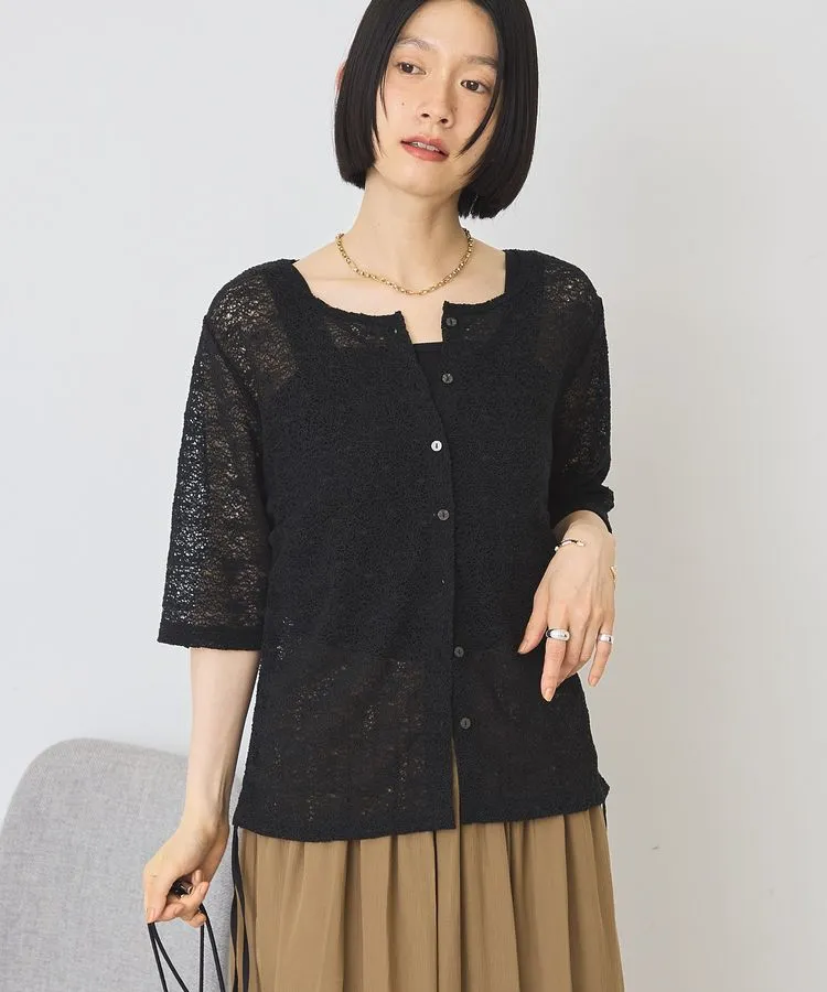 レース5分袖カーディガン｜長く使える即戦力アイテム ストライプクラブ